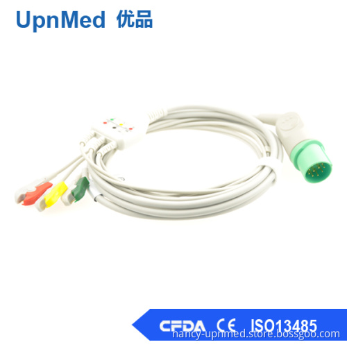 Nihon Kohden defibrillator TEC-5200A ECG cable with lead wires,11 pins